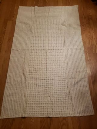Ivory Vintage Chenille 64 X 40 " Baby Crib Toddler Bed Spread Or Throw