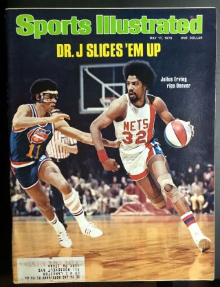 Sports Illustrated,  May 17,  1976 Julius Erving Dr.  J York Nets Aba Playoffs
