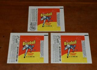 3 1975 Topps Baseball Empty Wax Wrappers - Topps Sports Club Variation