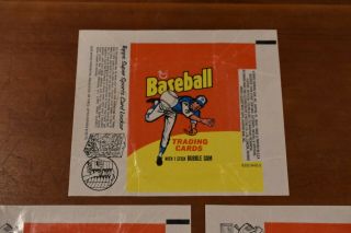 3 1975 TOPPS BASEBALL Empty Wax Wrappers - Topps Sports Club Variation 2