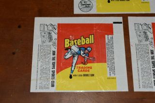 3 1975 TOPPS BASEBALL Empty Wax Wrappers - Topps Sports Club Variation 3