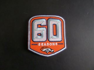 60 Years Of Denver Broncos " Orange - Blue Embroidered 3 X 3 - 1/2 Iron On Patch
