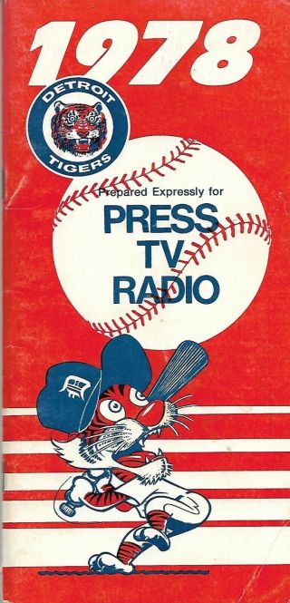 1978 Detroit Tigers Media Guide Trammell / Whitaker