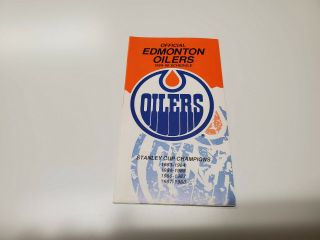 Rs20 Edmonton Oilers 1989/90 Nhl Hockey Pocket Schedule - Molson