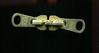 Set Of Brass 10 Locking Luggage Sliders Ykk Heavy Duty For Metal Zipper Vintage