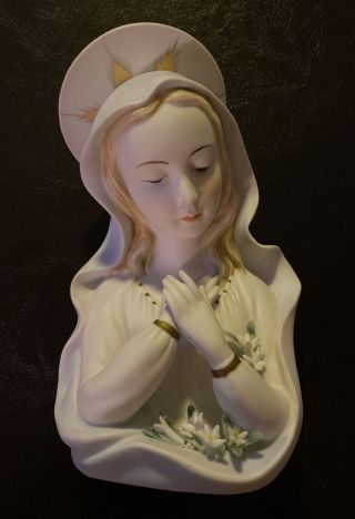 Vintage Lefton Madonna Virgin Mary Porcelain Figurine Japan Kw1462