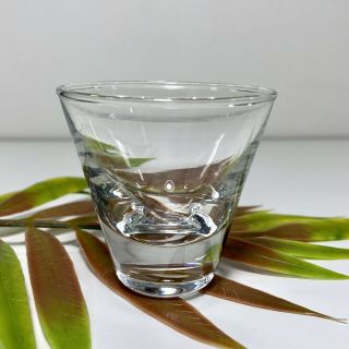 Vtg Libbey Wide Mouth Clear Shot Glass Thick Bottom Fluted Barware V Shape Euc