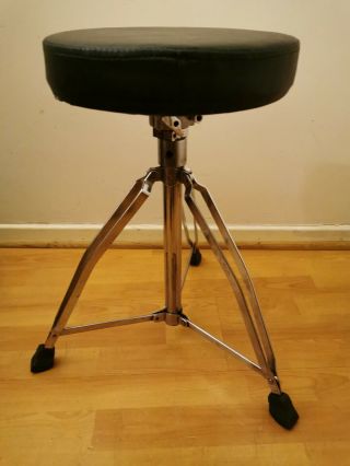 Vintage Pearl Drum Throne Double Braced With Adjustable Seat Mechanism 1980 