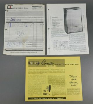 Vtg 70s 15 " Tannoy Monitor Gold Dual Concentric Loudspeaker Advertising Brochure