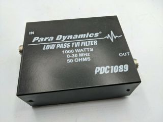 Para Dynamics Pdc1089 1000 Watts 0 - 30 Mhz 50 Ohms Low Pass Tvi Filter 1a Vtg