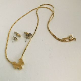 Vintage Avon Necklace And Earrings Set GOLDTONE J106 2