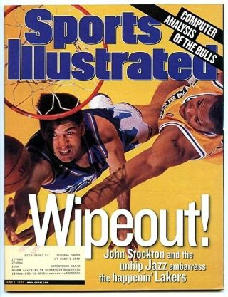 John Stockton Utah Jazz Derek Fisher Lakers Sports Illustrated June 1,  1998 6/1