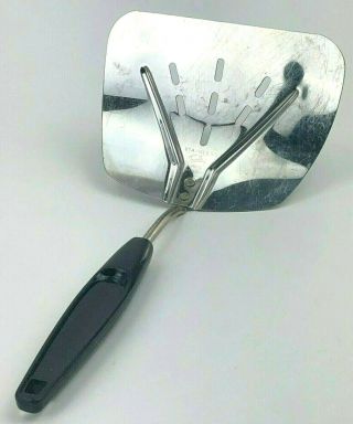 Vintage Foley Stainless Steel Spatula Wide Slotted Curved Flipper Lifter Usa
