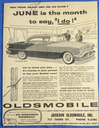 Vintage 1956 Oldsmobile Rocket 88 Sedan Car Newspaper Print Ad