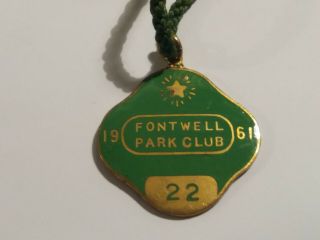 Vintage Horse Racing Badge - Fontwell Park Club - 1961 Annual Member