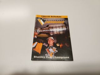 Rs20 Pittsburgh Penguins 1992/93 Nhl Hockey Pocket Schedule - Cameron Coca Cola
