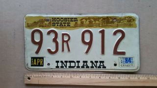 License Plate,  Indiana,  1984,  Hoosier State,  93 R 912 (912 Porsche)