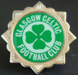 Celtic Fc Vintage 1970s 80s Insert Type Badge Brooch Pin In Chrome 33mm Dia