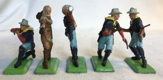 Vintage Britains Deetail,  7th Cavalry,  Group Of 5,  54mm Scale Plastic.