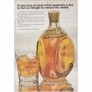 1969 Haig & Haig Pinch: Man Has At Least A Few Moments Vintage Print Ad