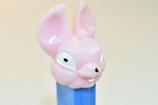 Vintage Fat Eared Bunny Pez Dispenser,  Pink Head,  No Feet,  Blue Yugoslavia