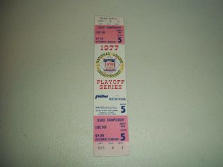 1977 Nlcs Los Angeles Dodgers Vs Philadelphia Phillies Baseball Ticket Stub