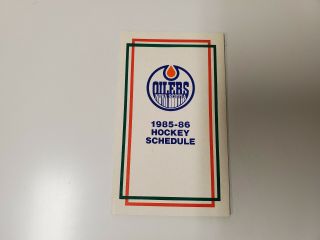 Rs20 Nova Scotia Oilers 1985/86 Minor Hockey Pocket Schedule - Moosehead Export