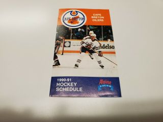 Rs20 Cape Breton Oilers 1990/91 Minor Hockey Pocket Schedule - Alpine Beer