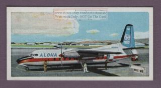Fokker F27 Friendship Turboprop Airliner Netherlands Vintage Ad Trade Card