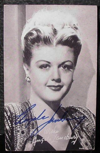 A.  Lansbury Signed 3 1/2 X 51/2 Heavy Vintage Card From The 40 