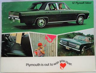 1967 Plymouth Valiant Automobile Car Advertising Sales Brochure Guide Vintage