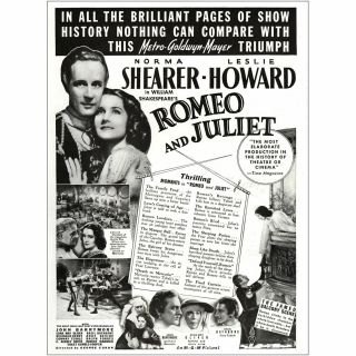 1936 Romeo And Juliet Promo: Norma Shearer And Leslie Howard Vintage Print Ad