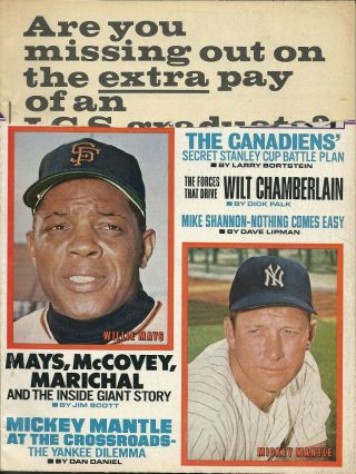 3 Diff Magazines Mickey Mantle T Munson Ny Yankees Willie Mays Wilt Chamberlain