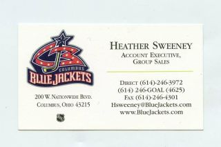 Columbus Blue Jackets Hockey Team Business Card