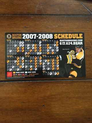 2007/08 Boston Bruins Magnet Schedule - Chara
