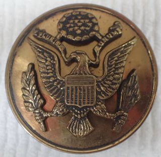 Vintage American Eagle Brass Army Lapel Hat Pin E.  Pluribus Unum W/ Screw Post