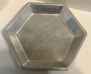 Vtg 6 Sided Hexagon Aluminum Pie Pan 9” X 1 1/4”
