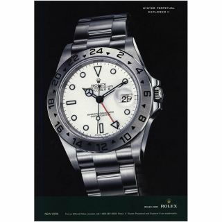 1996 Rolex Watch: Oyster Perpetual Explorer Ii Vintage Print Ad