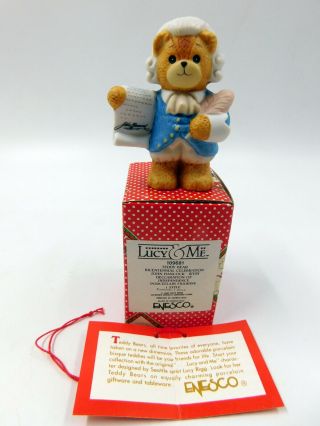 Vintage 1986 Enesco Lucy And Me Lucy Rigg Bear As John Hancock W/declaration