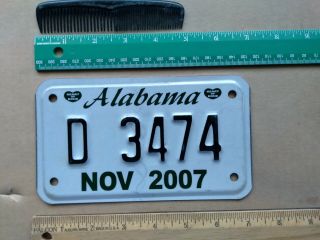 License Plate,  Alabama,  Motorcycle,  2007,  2 Hearts Of Dixie,  D 3474
