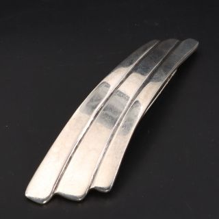 Vtg Sterling Silver - Mexico Fanned Striped Bar Pin Brooch - 20.  5g