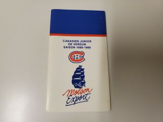 Rs20 Vedun Jr.  Canadiens 1988/89 Minor Hockey Pocket Schedule - Molson Export