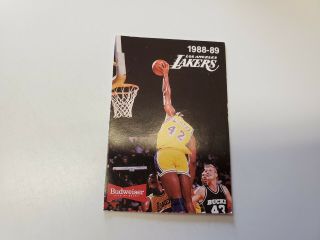 Rs20 Los Angeles Lakers 1988/89 Nba Basketball Pocket Schedule - Budweiser