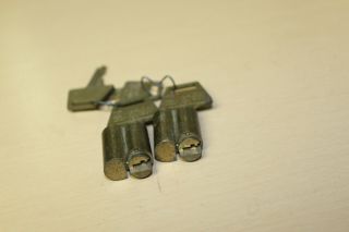 2 Vintage Brass Cylinder Locks with Keys - American Lock Co 3