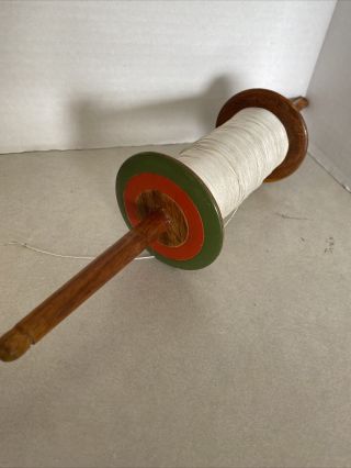Vintage Antique Wooden Kite Flying String Spool Spindle Reel