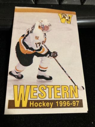 1996 - 97 Western Michigan Broncos College Hockey Pocket Schedule Radionet Version