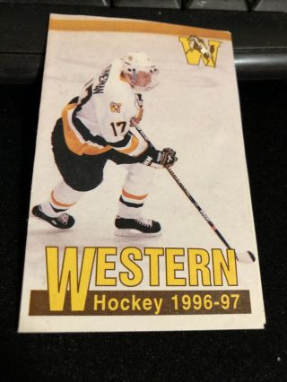1996 - 97 Western Michigan Broncos College Hockey Pocket Schedule RadioNet Version 2