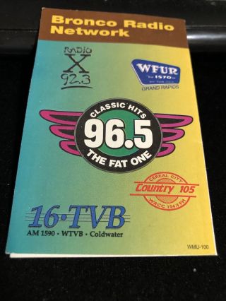 1996 - 97 Western Michigan Broncos College Hockey Pocket Schedule RadioNet Version 3