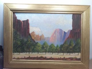 Outstanding Vintage,  Old 1950 Acrylic Painting Framed Signed