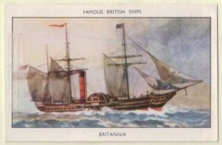 Rms Britannia Cunard Steamship Company 1840 60,  Y/o Ad Trade Card